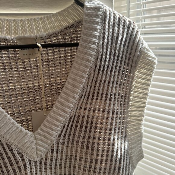 NWT Zulu & Zephyr The Oat Marle Rib Knit Vest - Picture 4 of 5